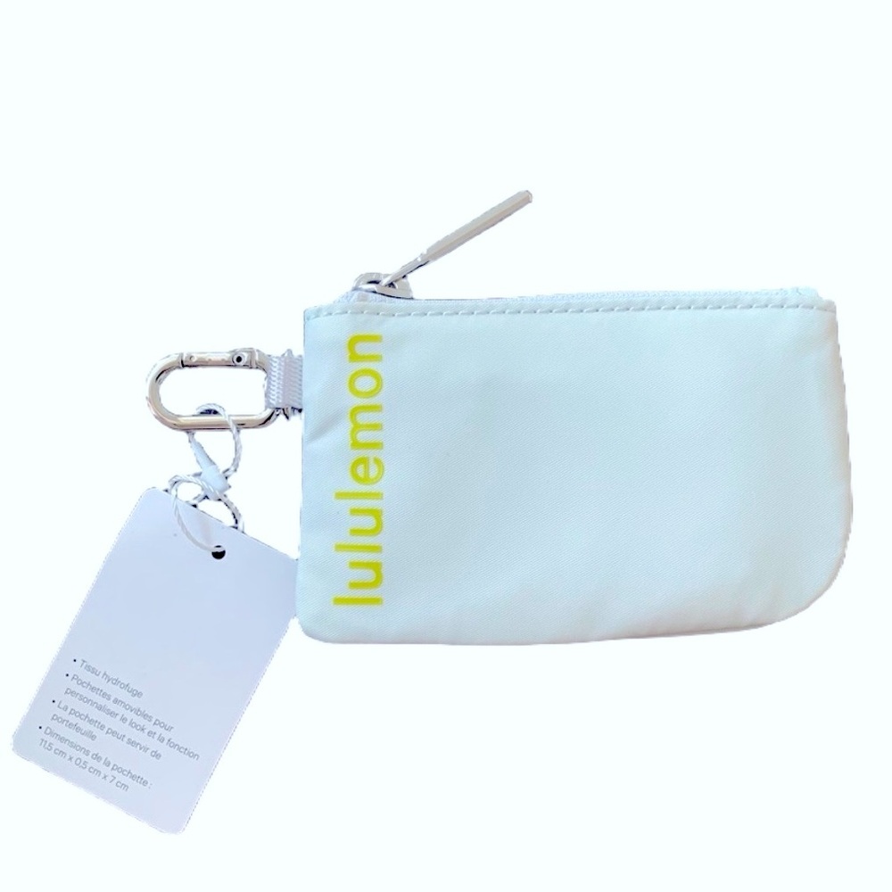 Lululemon White Yellow Lichen Wristlet Pouch NEW